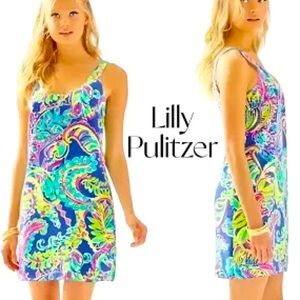 🌴🌀LILLY PULITZER🌀🌴Poppy Silk Scoop Tank Dress•Multi Toucan Print•SIZE XS